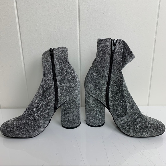 Steve Madden Garrick Booties Gray Sparkles Women’s 7.5 - Picture 4 of 7
